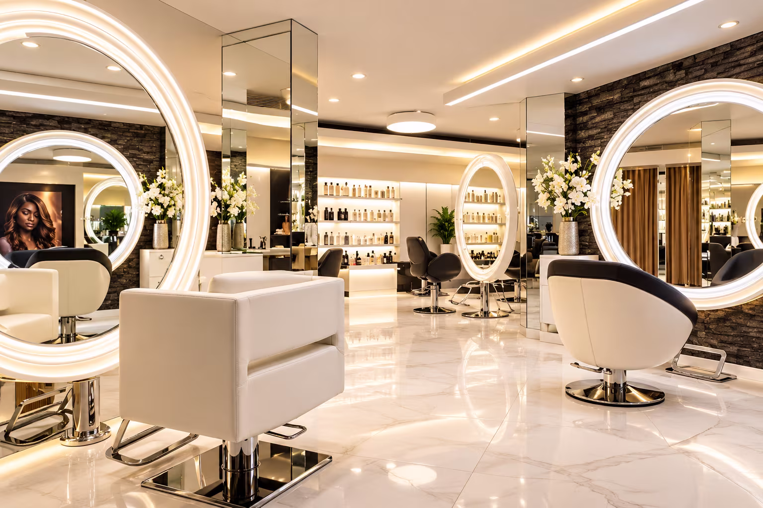 Modern beauty and hair salon interior