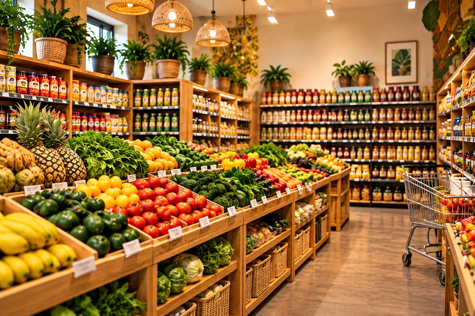 African grocery store with fresh produce